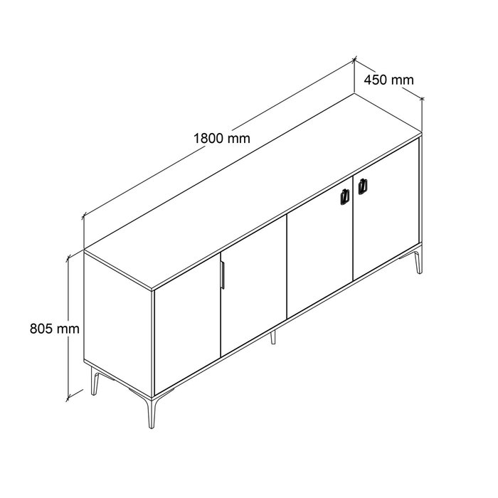 Hanah Home Neva 4003 Consola Roble zafiro y blanco